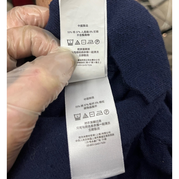 Men's Polo Ralph Lauren V-Neck Sweater Size M Navy Blue - Picture 6 of 9